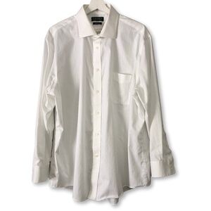 Lauren Ralph Lauren Mens White Stretch Button Front Shirt XL